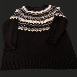 Talbots Black and White Knit Sweater